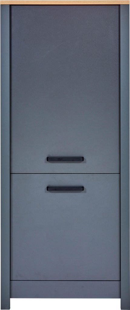 Geräteschrank ROTTERDAM für 145 cm Kühl-Gefrierkombi, 2 Türen, 4 Einlegeböden, Artisan Eiche Anthrazit