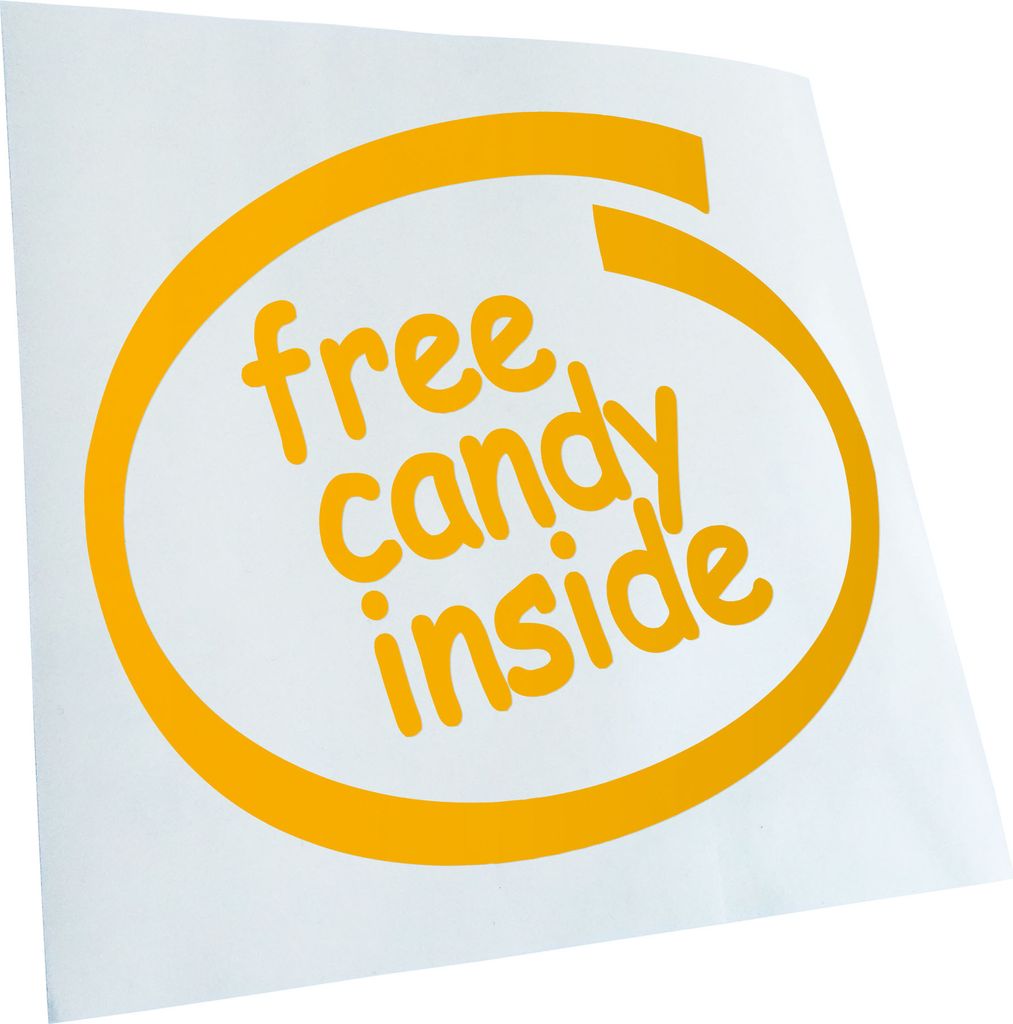 Kiwistar - Autoaufkleber - Free Candy Inside Heckscheibe - Aufkleber für Auto Kfz Fahrrad, LKW, Truck Mofa