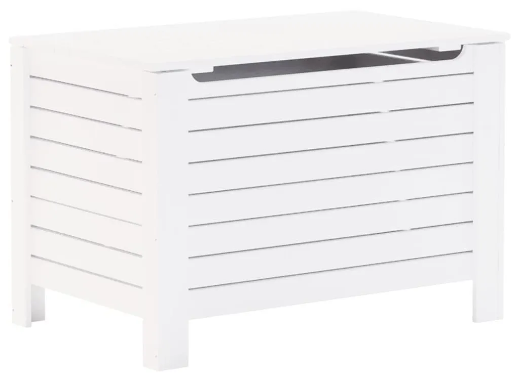 Coffre de Rangement Jouets et Literie RANA Blanc en Pin 80x49x54cm