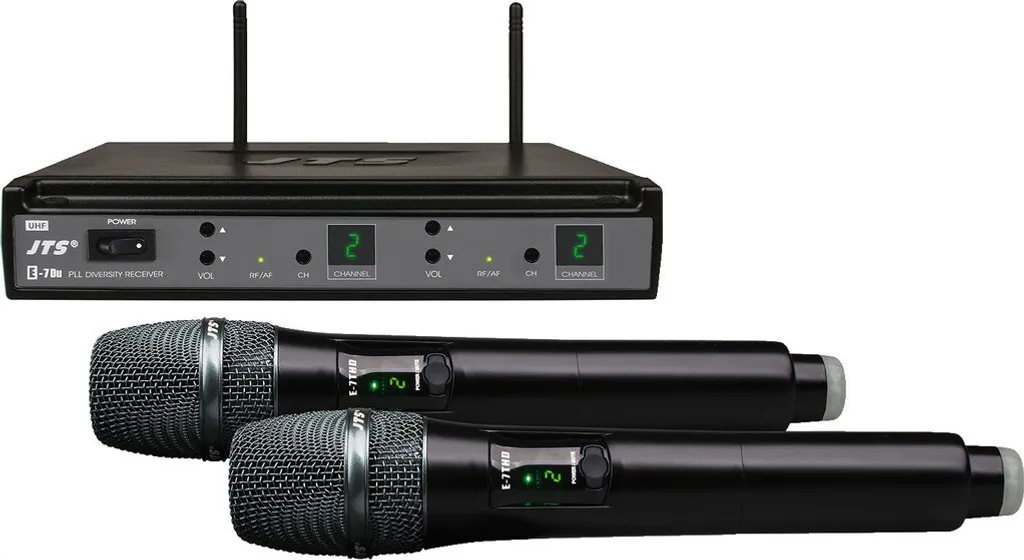 JTS E-7Du/2Xe-7Th Système Micro Double UHF Diversité avec Canaux Fixes