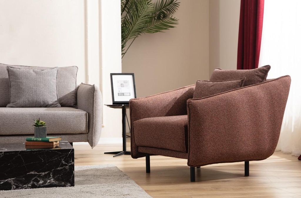 Sofagarnitur Sofa 3+1 Sitzer Sessel Tisch geschnitzte Beinen 2tlg. Neu