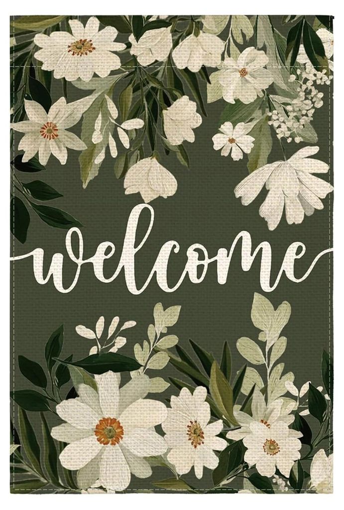 Frühlings- und Sommer-Gartenflagge mit Blumenmuster, 30 x 45 cm, vertikal, doppelseitig, bunte Blumen, Willkommensgruß für den Garten, Landhauss...