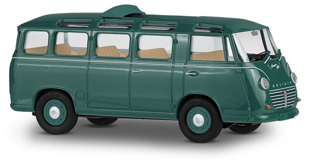 Busch 94173 - 1/87 / H0 Goliath Luxusbus/Dach offen, Grün - Neu