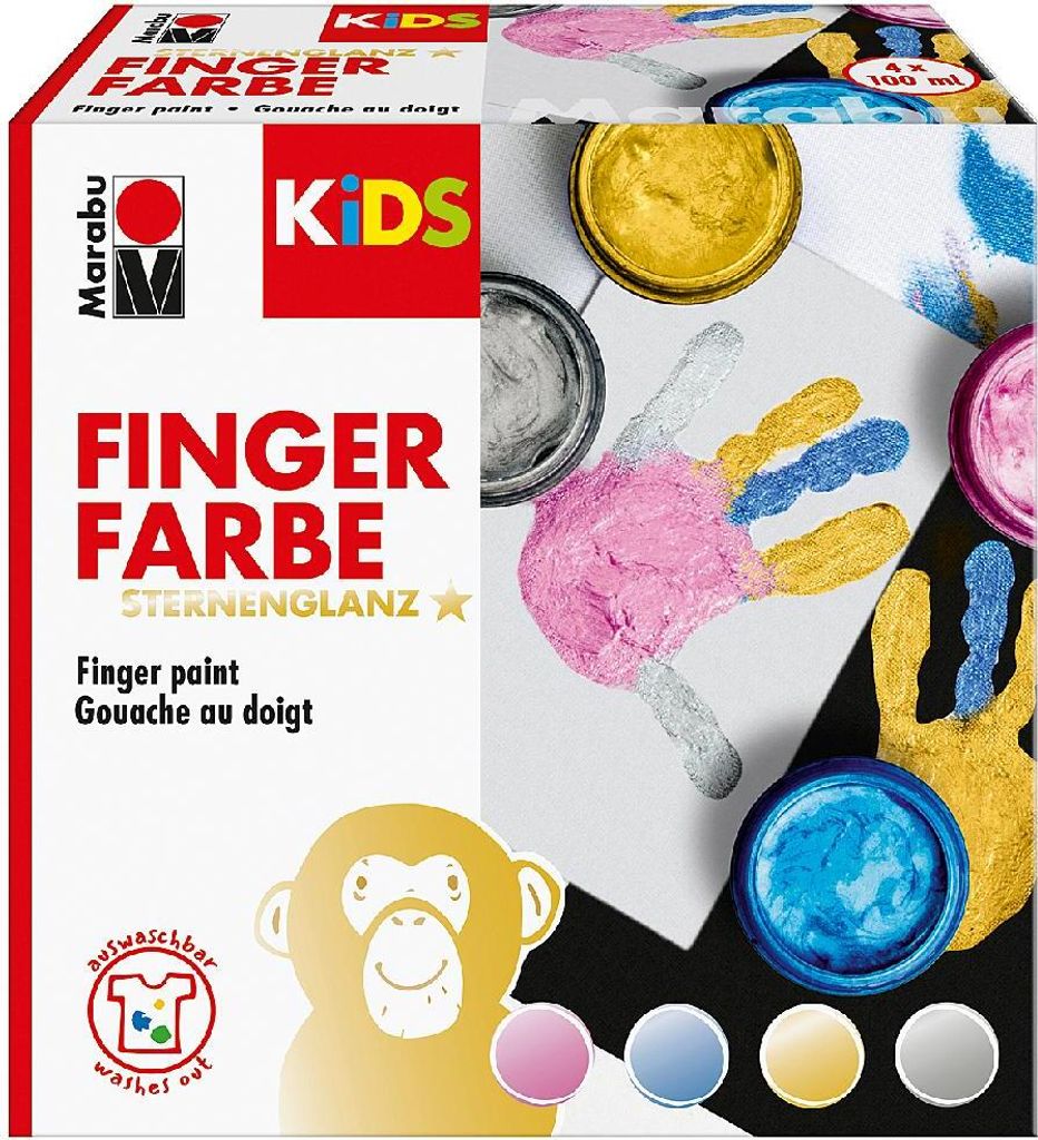 Marabu KiDS Fingerfarbe Sternenglanz 100 ml 4er Set