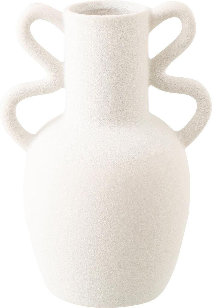 J-Line Vase 2 Griffe Steingut Weiß Large