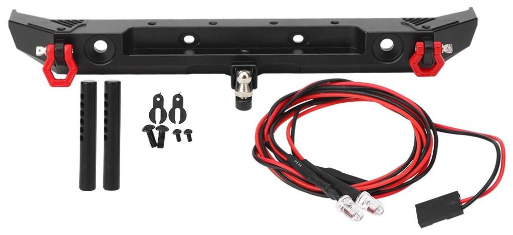 Metall-Heckstoßstange mit D-Ringen, passend für Axial SCX10 III AXI03007 1/10 RC-Automodell