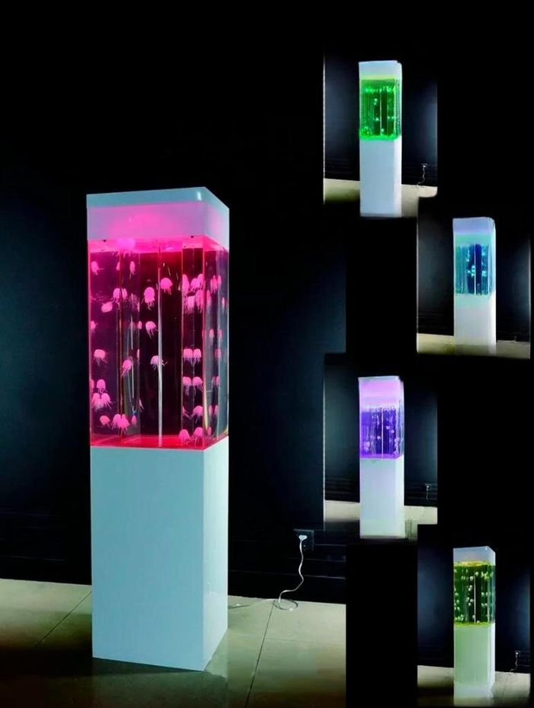 Design Aquarium Wassersäule Wasser Säule Dekoration Quallen Wasserwand Club Neu