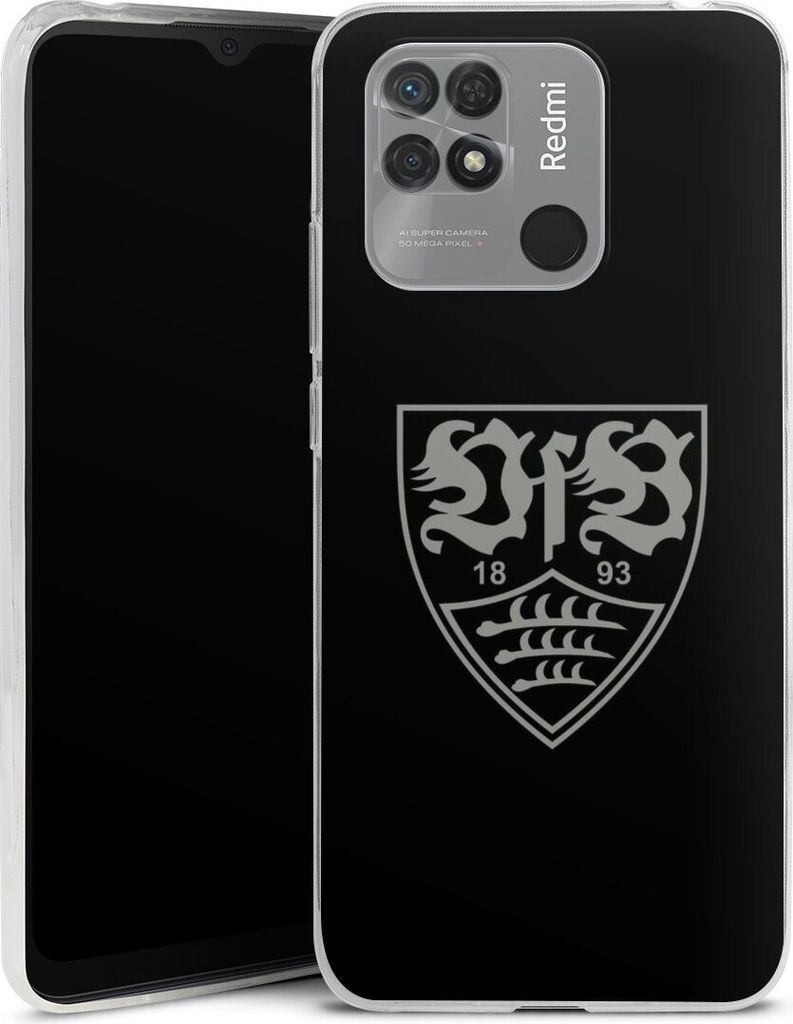 DeinDesign Slim Hülle für Xiaomi Redmi 10C Silikon Case Ultra Dünn Handyhülle Logo Offizielles Lizenzprodukt VfB Stuttgart