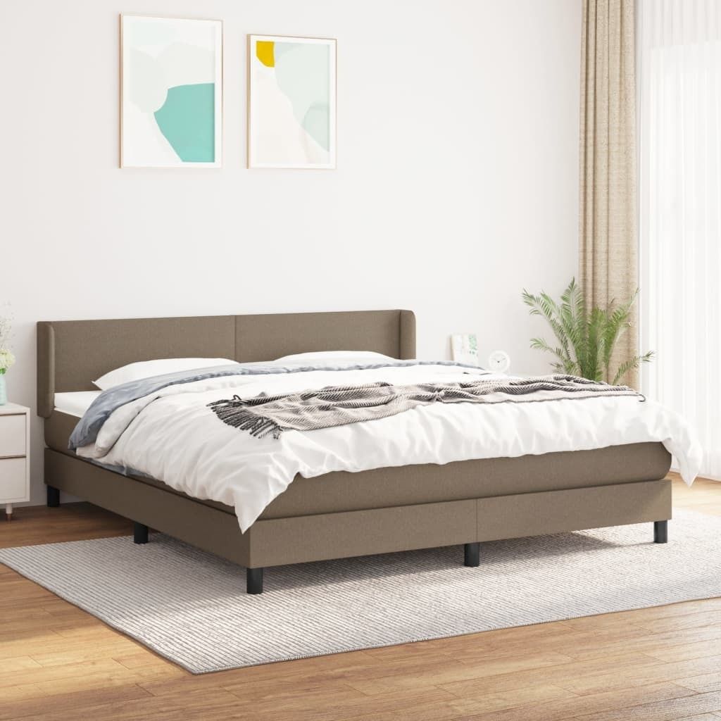 Maison Exclusive - Boxspringbett mit Matratze Taupe 160x200 cm Stoff