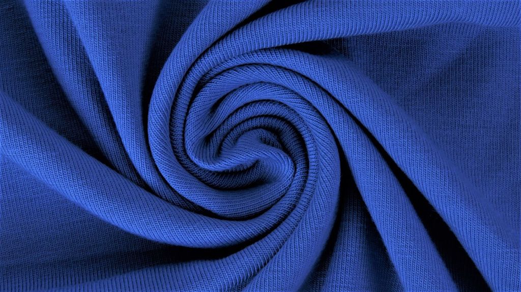 Jersey Yara Kobaltblau Uni 220 g/m², ca. 0,5 m lang, ca. 1,5 m breit, Stoffe Meterware, Baumwolljersey