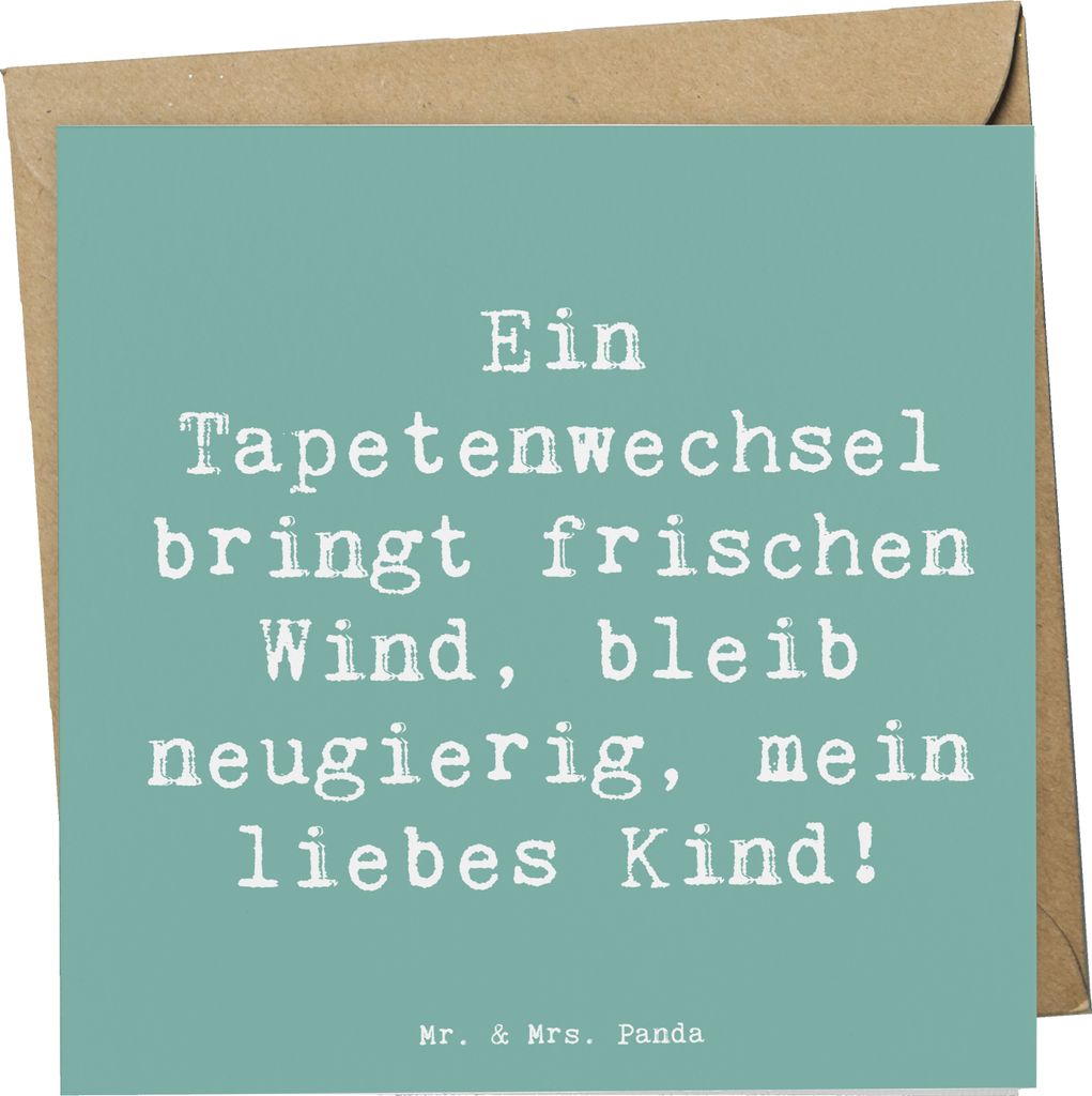 Mr. & Mrs. Panda Glückwunschkarte Spruch Umzug neue Stadt - Meeresbrise - Geschenk, doppelkarte, Zuversicht, Liebe und Hoffnung, Vertrauem, Mutmac...