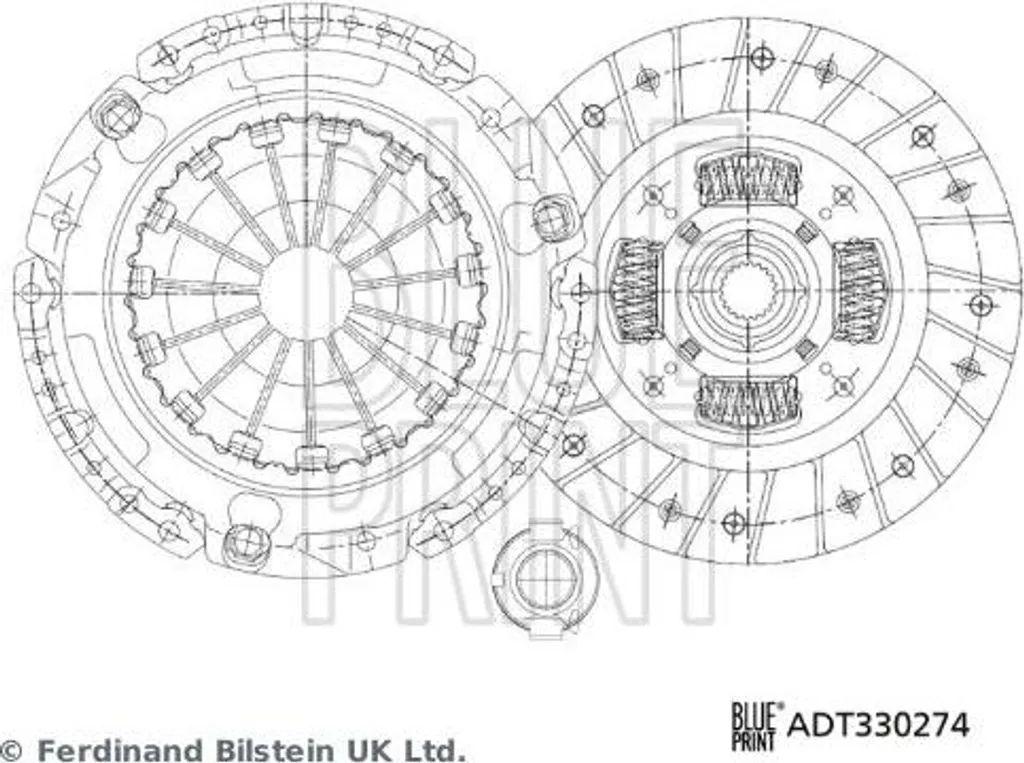 Kit d'embrayage BLUE PRINT ADT330274 OE 3123017011 pour Auris et Corolla