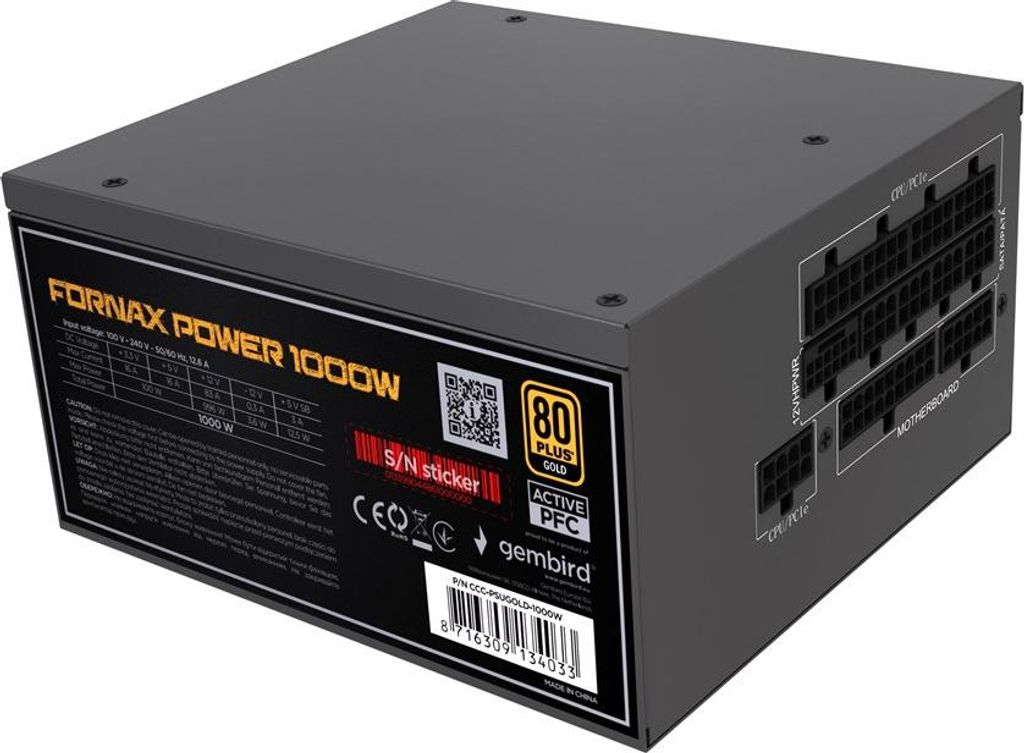 GEMBIRD FX modular 1000W Gold ATX 3.1