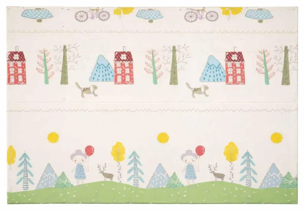 Tapis de jeu bébé pour salon grand format pliable et lavable