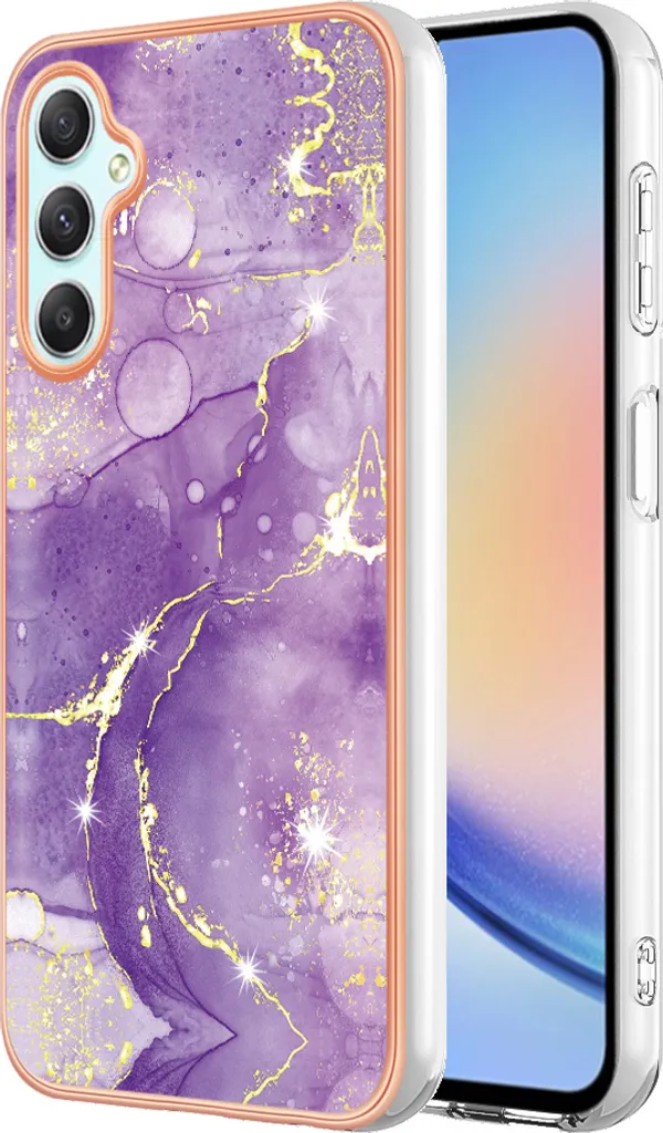 Cover Viola Marmo Samsung Galaxy A25 - Custodia Morbida Antiurto