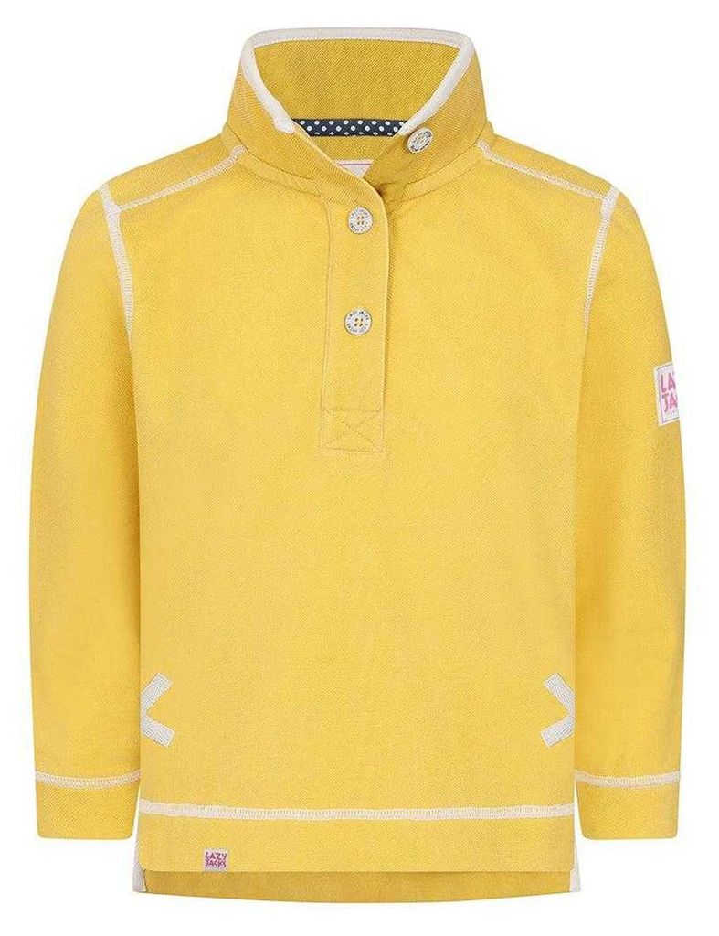 Lazy Jacks - Sweatshirt für Mädchen, Knopfhals, Piqué LJ530 (116) (Zitrone)