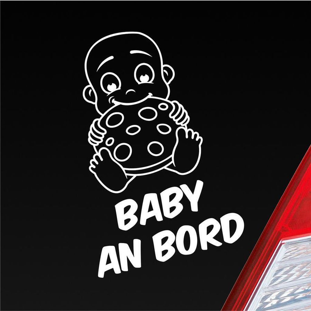 Auto Aufkleber Baby an Bord on Tour Witzig 17x25 cm Weiss Matt Sticker Heckscheibenaufkleber