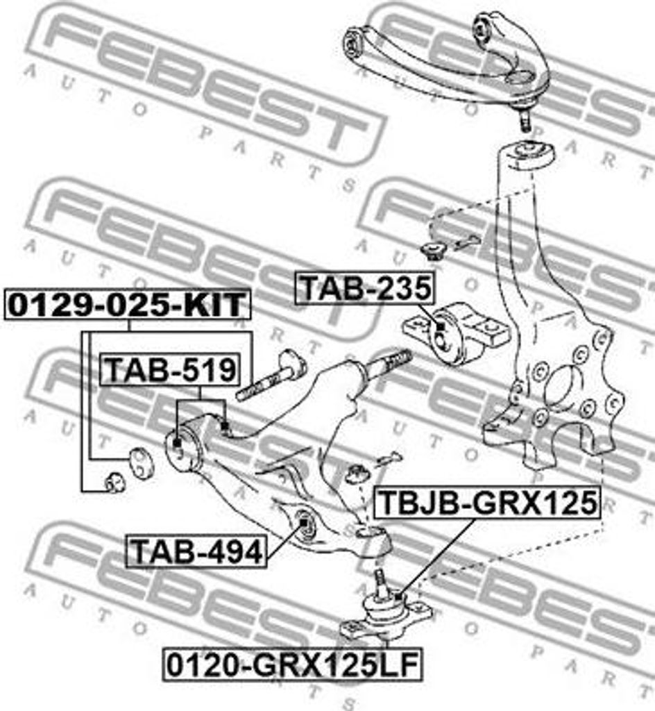 FEBEST 0129-025-KIT Sturzkorrekturschraube OE 4819050050 kompatibel mit LS