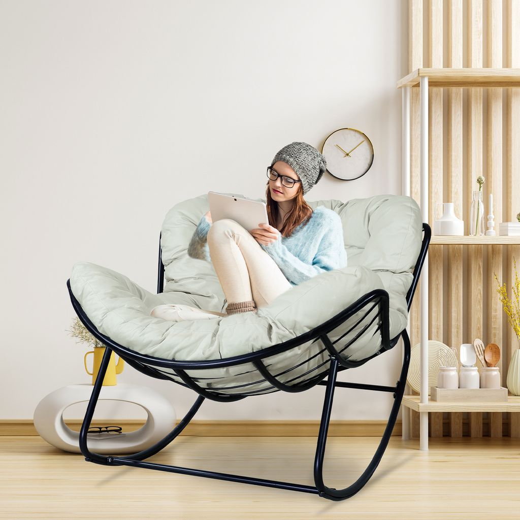 CCLIFE Schaukelstuhl Schaukelsessel Extra groß Wohnzimmer Produktbild 2