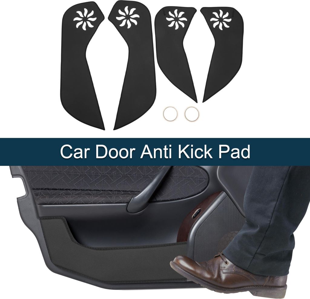 Auto-Tür Anti-Kick-Pad-Aufkleber aus Leder für Ford EcoSport 2013 Türkantenschutz Innenzubehör Schwarz 1 Set