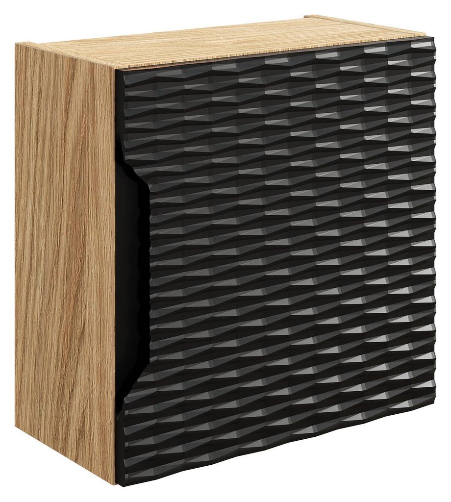 Závěsná koupelnová skříňka 35x35 cm černá matná olejovaný Obrázek produktu 