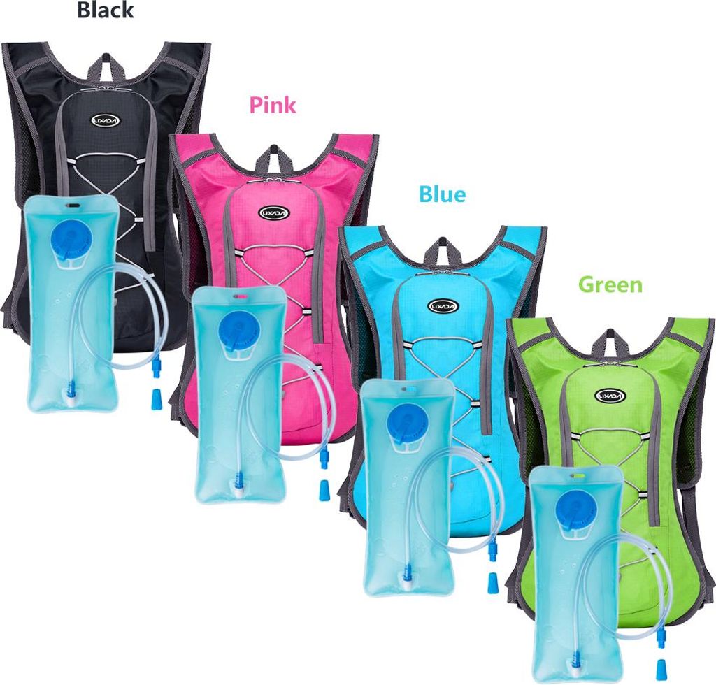 Lixada Atmungsaktive Ultraleicht Fahrrad Rucksack Outdoor Sport Radfahren Camping Wandern Laufen Hydration Pack Tasche mit mit 2L Wasserblase