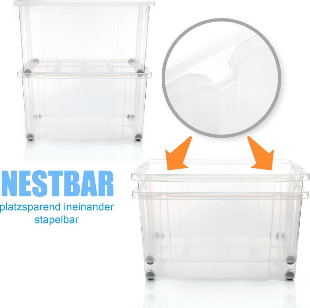 BigDean 4 Stück 60 L Aufbewahrungsbox mit Deckel groß Produktbild 7