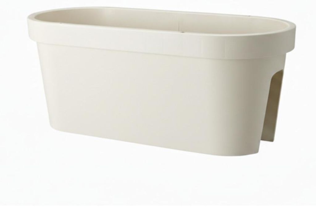 Balkonblumentopf / Blumentopf - cremeweis - 60 x 25 cm - Produktbild 