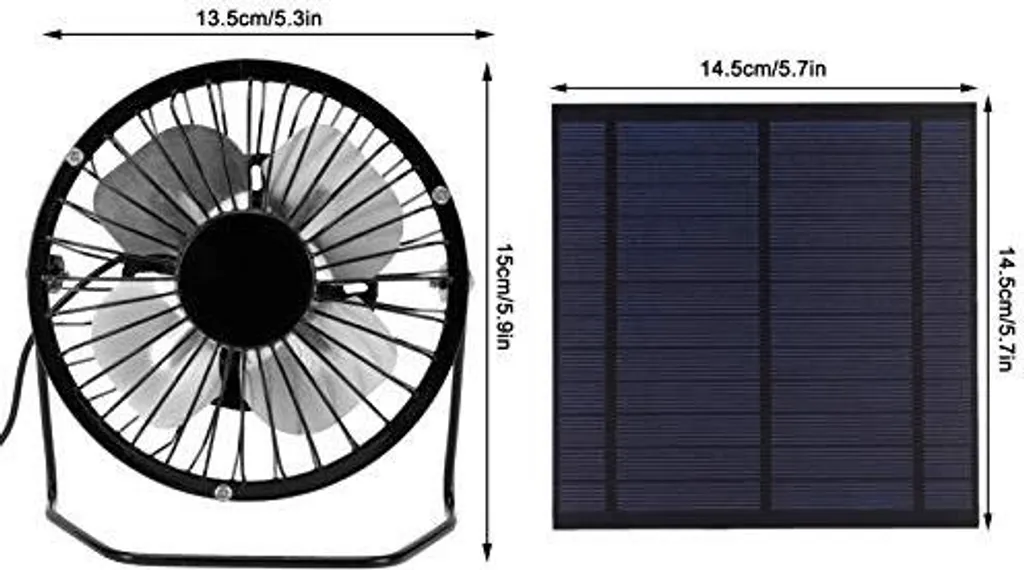 Kit Mini Ventilatore Solare 5W Portatile | Accessorio Camper e Campeggio - 5