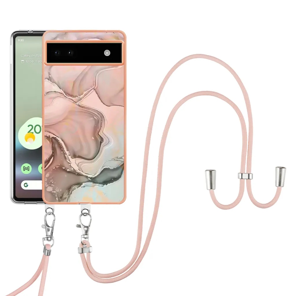 Cover Pixel 6A con Laccetto Crème: Bumper TPU Antiurto a Fantasia