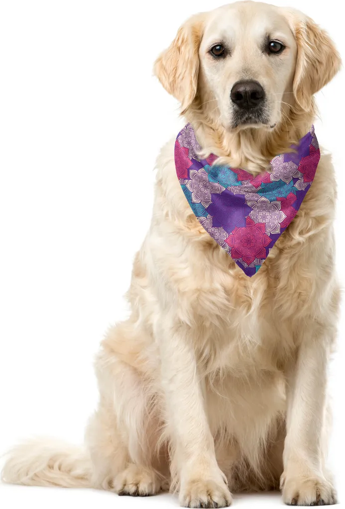 ABAKUHAUS Bandana per Animali 55x55 cm: Motivo Etnico Lavabile