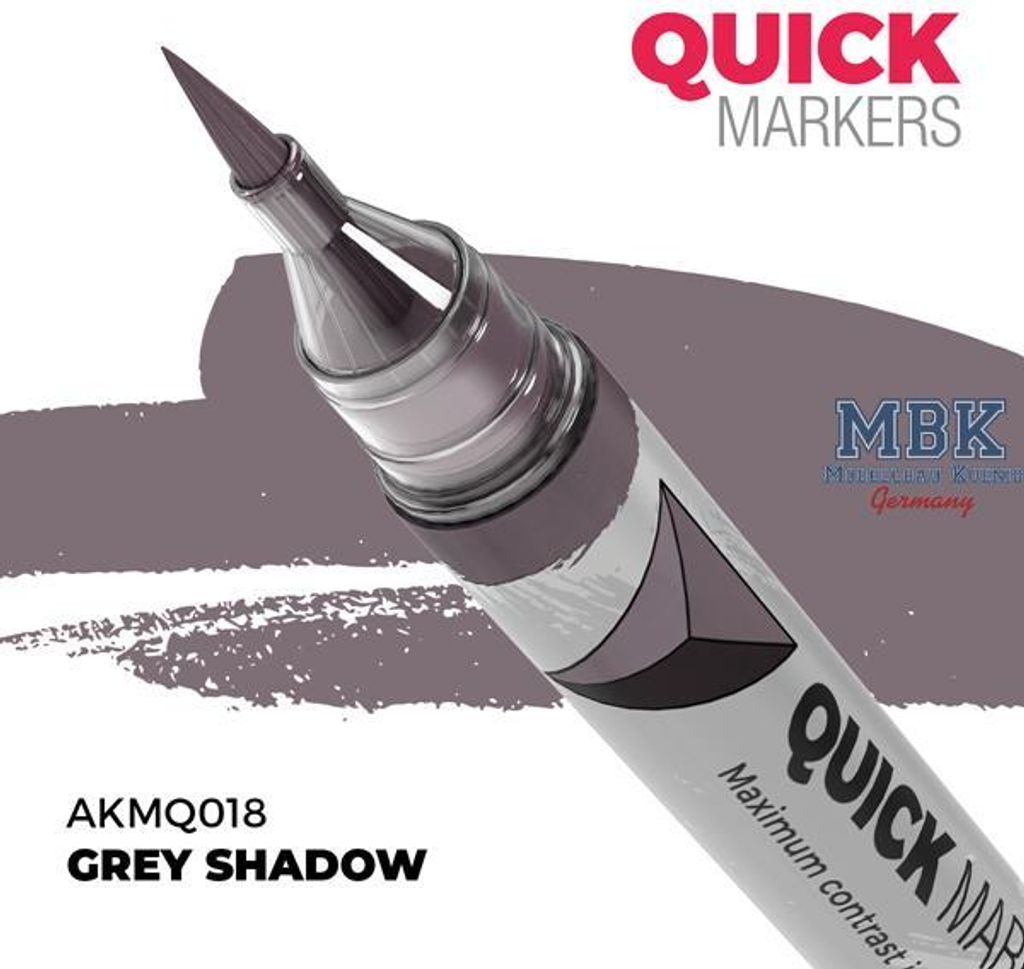 AK Interactive AKMQ018 - Quick Markers - Grey Shadow - Neu