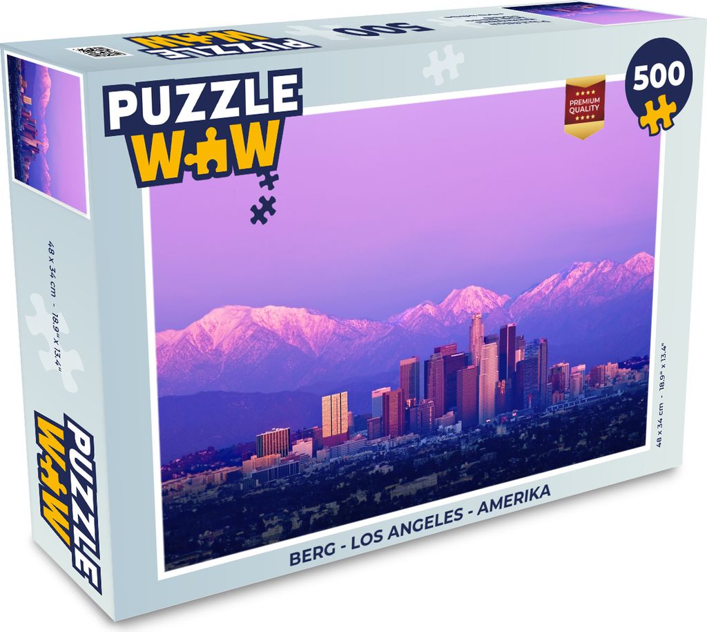 MuchoWow Puzzle 500 Teile Berg - Los Angeles - Amerika - 500 Teile - Kinder - Selberbauen - Puzzlespiele