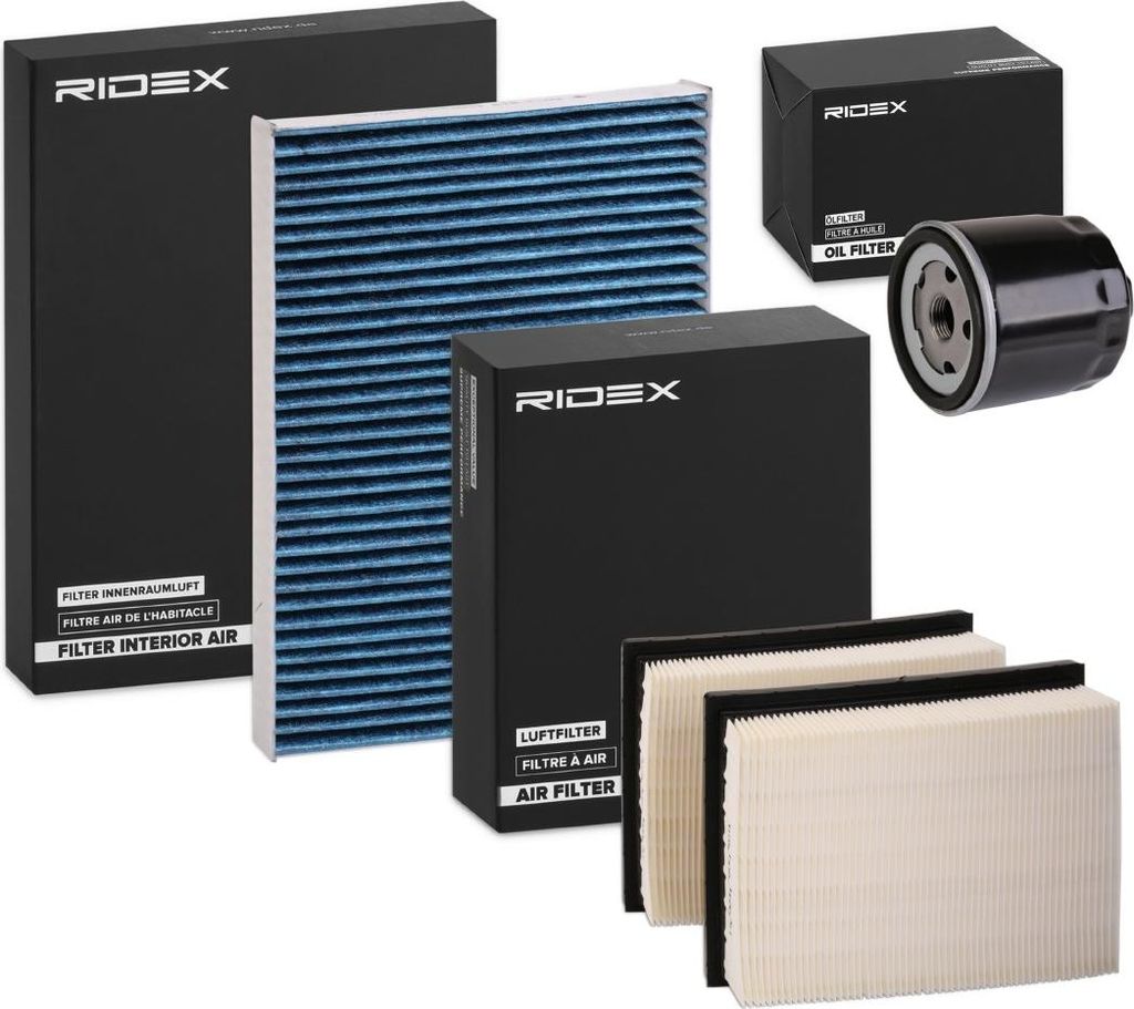 RIDEX Filterset Inspektionspaket Filtersatz für VW Lupo (6X1, 6E1) POLO (6N2) Polo Schrägheck (6N1) Caddy II Kastenwagen (9K9A) Polo Classic (6V2)