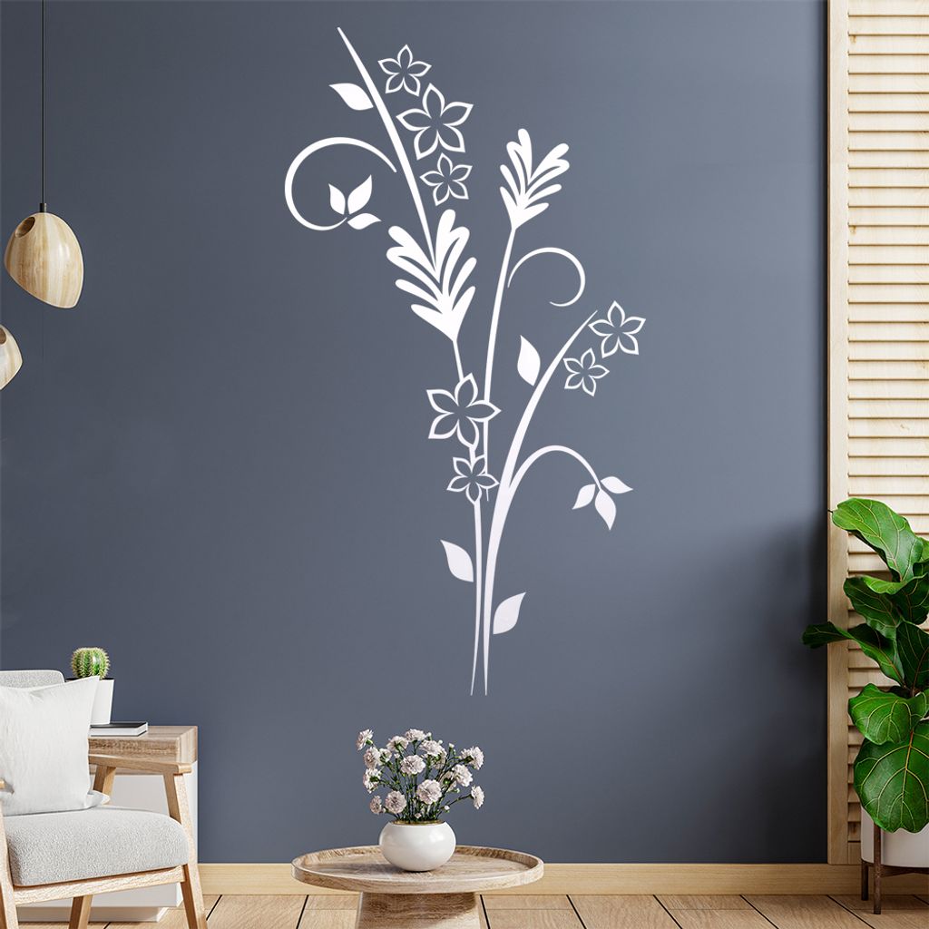 Blumen - Sterne - Ornamente Wandtattoo in 6 Größen - Wandaufkleber Wall Sticker - Dekoration, Küche, Wohnzimmer, Schlafzimmer, Badezimmer