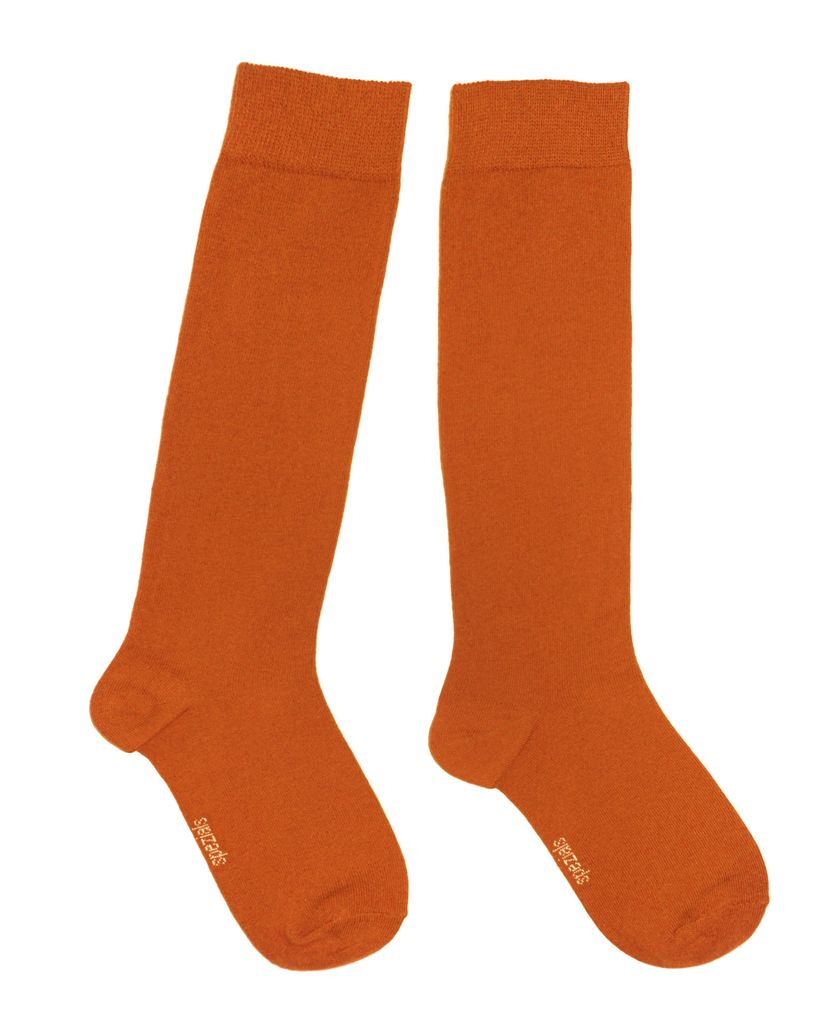 Damen Kniestrümpfe Einfarbig Natur Papaya Größe 35-38 Produktbild 