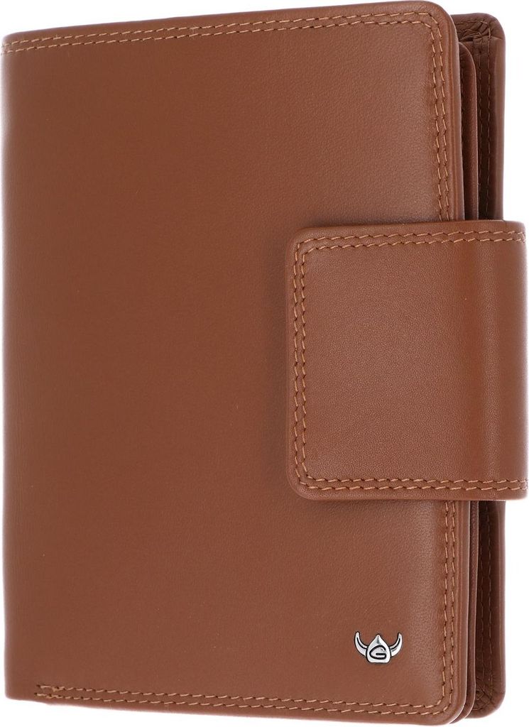 Golden Head Leder Geldbörse Polo RFID Protect Kombischeintasche mit Riegel 2300 Cognac braun