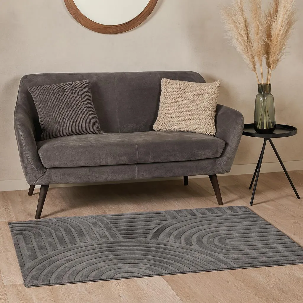 Tapis Milton & Oldbrook Trani Gris 120 x 170 cm pour Salon et Bureau