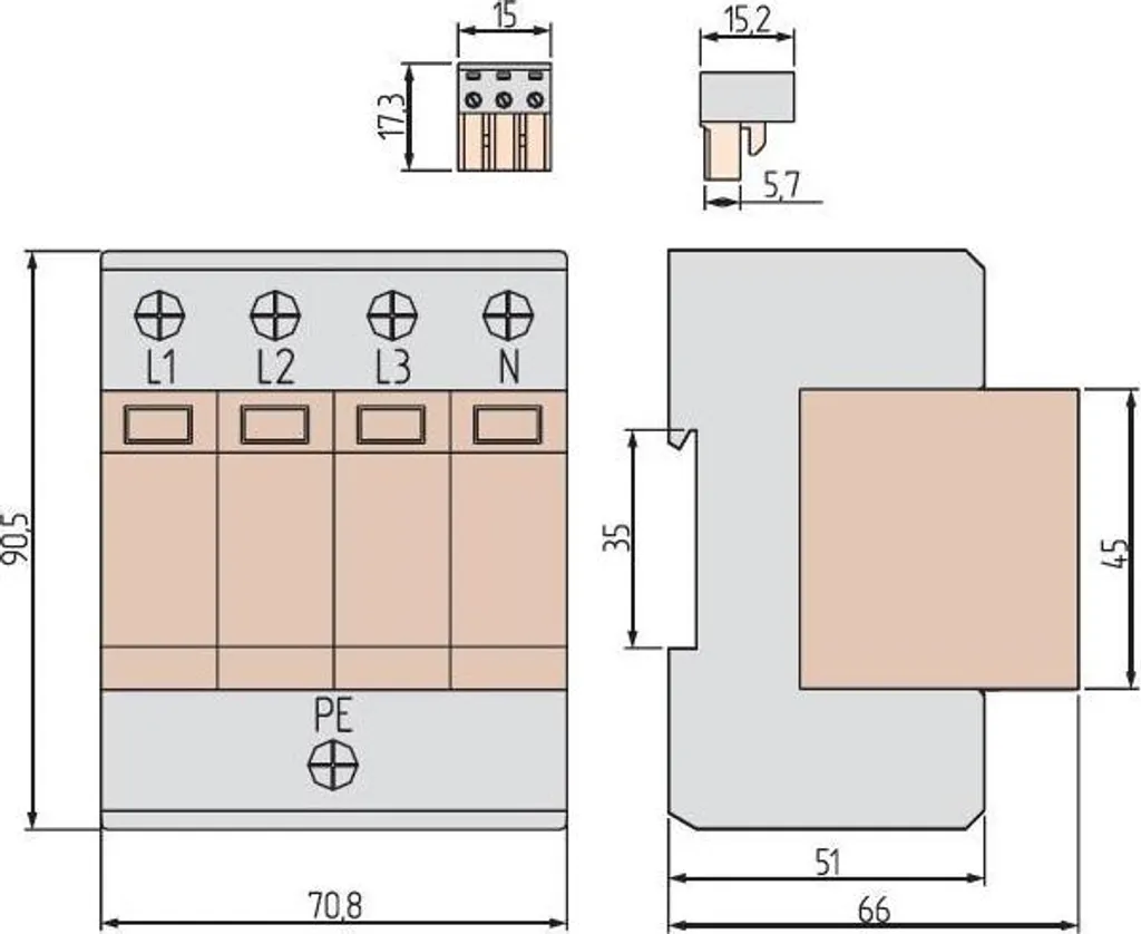 Parafoudre SIMTEC 4 Pôles Haute Performance avec Modules Débrochables BC