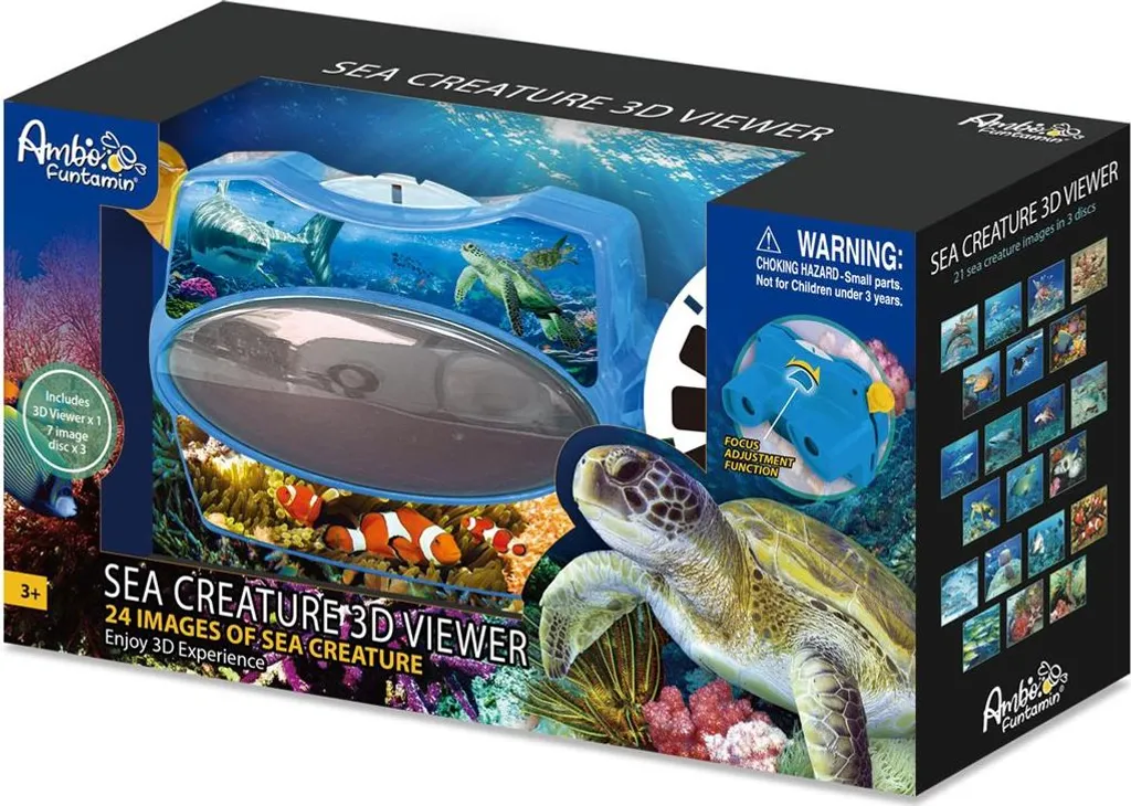 Visionneuse 3D animaux marins : design carton et couleurs vives