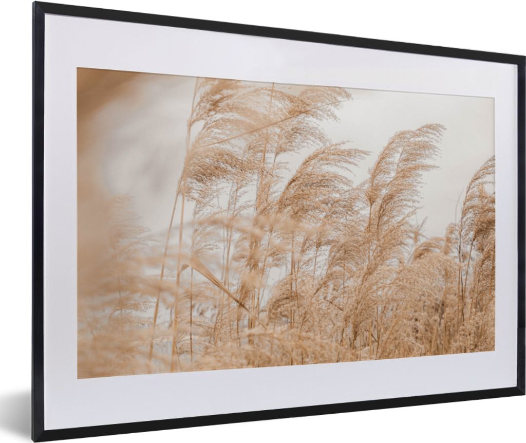 MuchoWow Gerahmtes Poster Getreide - Pastell - Stilleben 60x40 cm - Poster mit Schwarzem Bilderrahmen Wandposter Rahmen Foto Bilder - Schlafzimme...