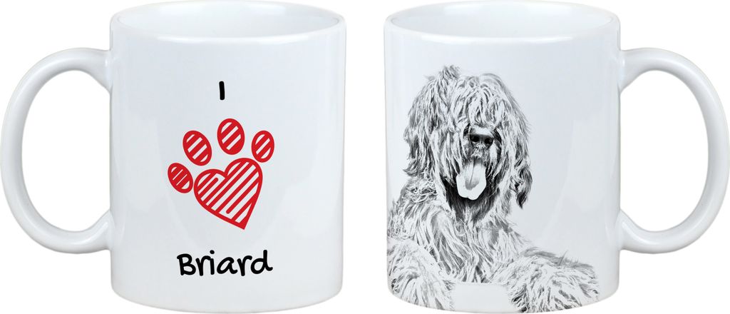 Briard, Berger de Brie - Tasse mit Hund, entzückende Tasse mit Grafik, Geschenk mit Ihrem Foto von der Marke Art-Dog