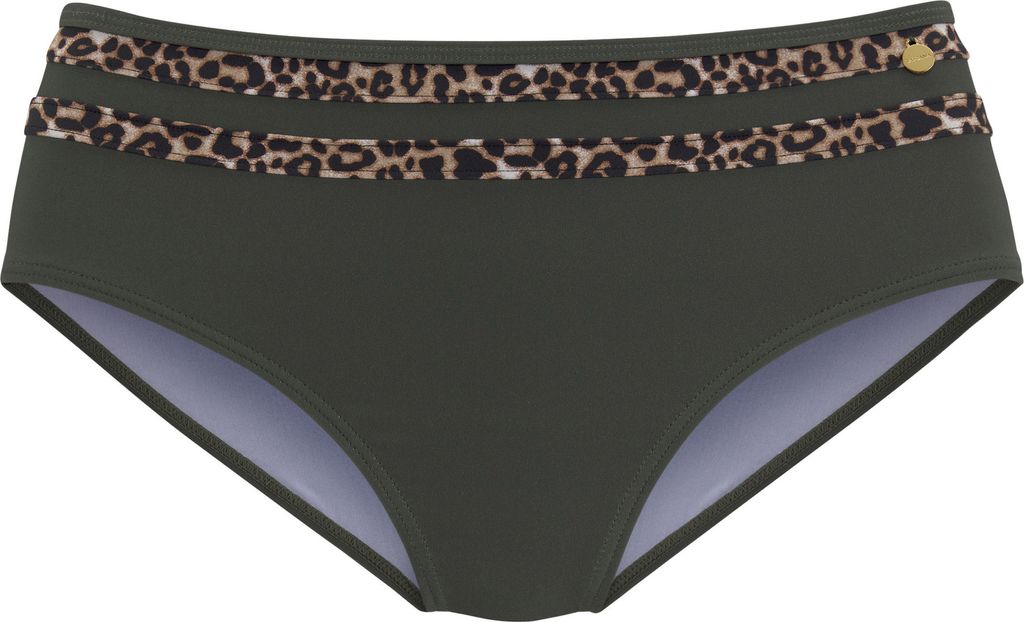 LASCANA Highwaist-Bikini-Hose oliv-leo Größe 32