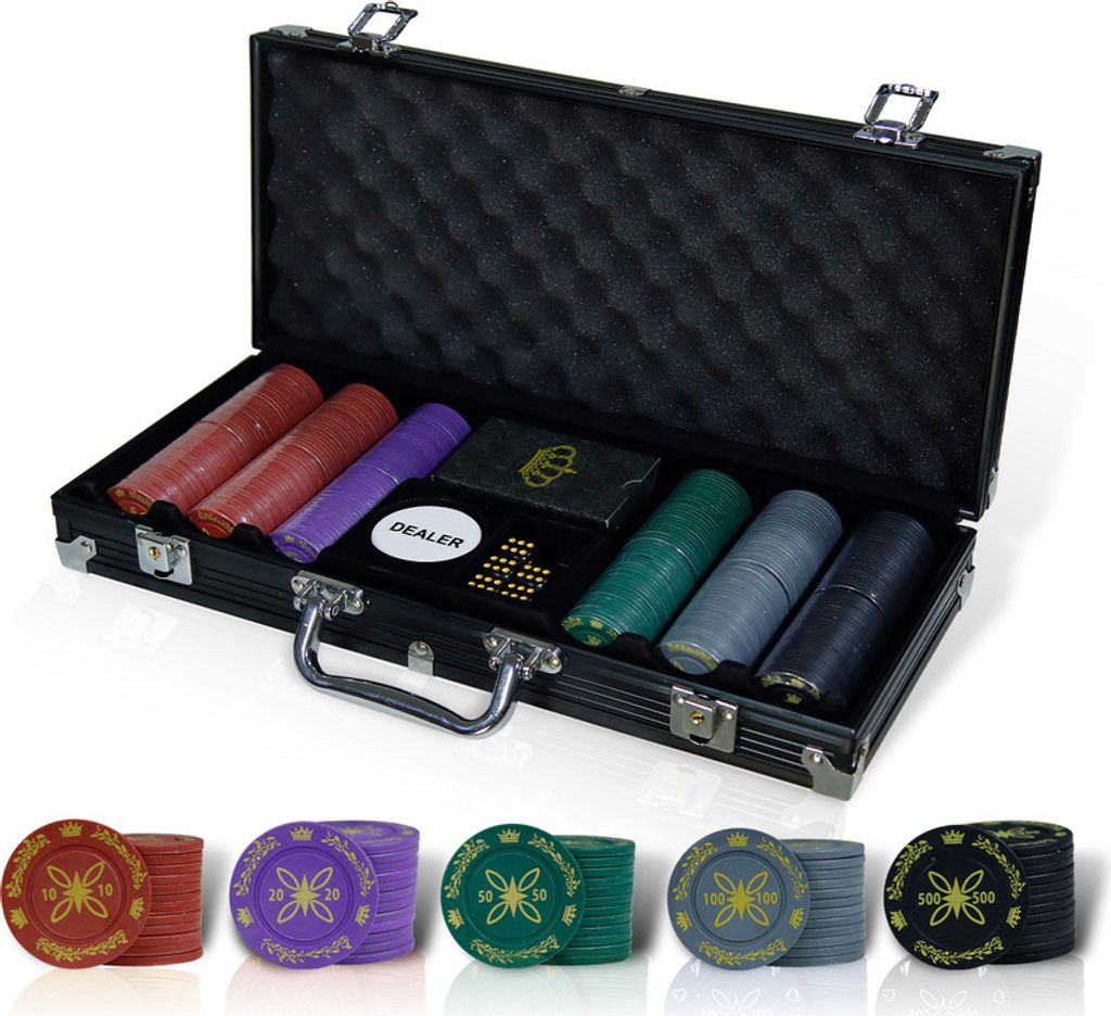 CCLIFE Pokerkoffer Pokerset 300 500 Poker Chips Jetons Produktbild 
