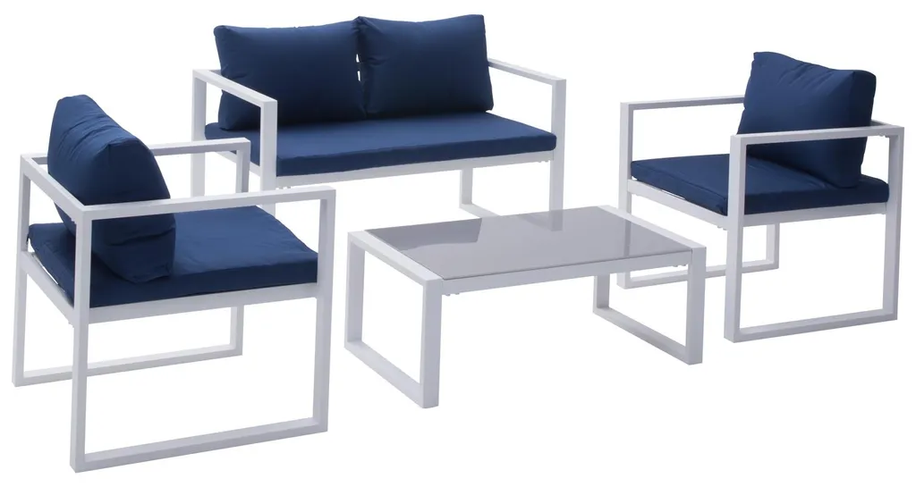 Aménager votre terrasse avec le salon de jardin IBIZA bleu 4 places