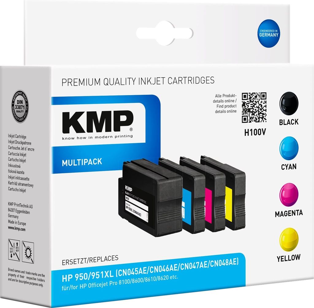 Tintenpatronen-Set KMP, Farben: Farbe: schwarz, cyan, Produktbild 