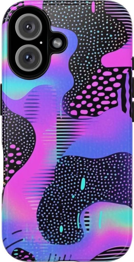 Abstraktes Neon-Vaporwave-Muster – Hülle Kompatibel mit iPhone 16