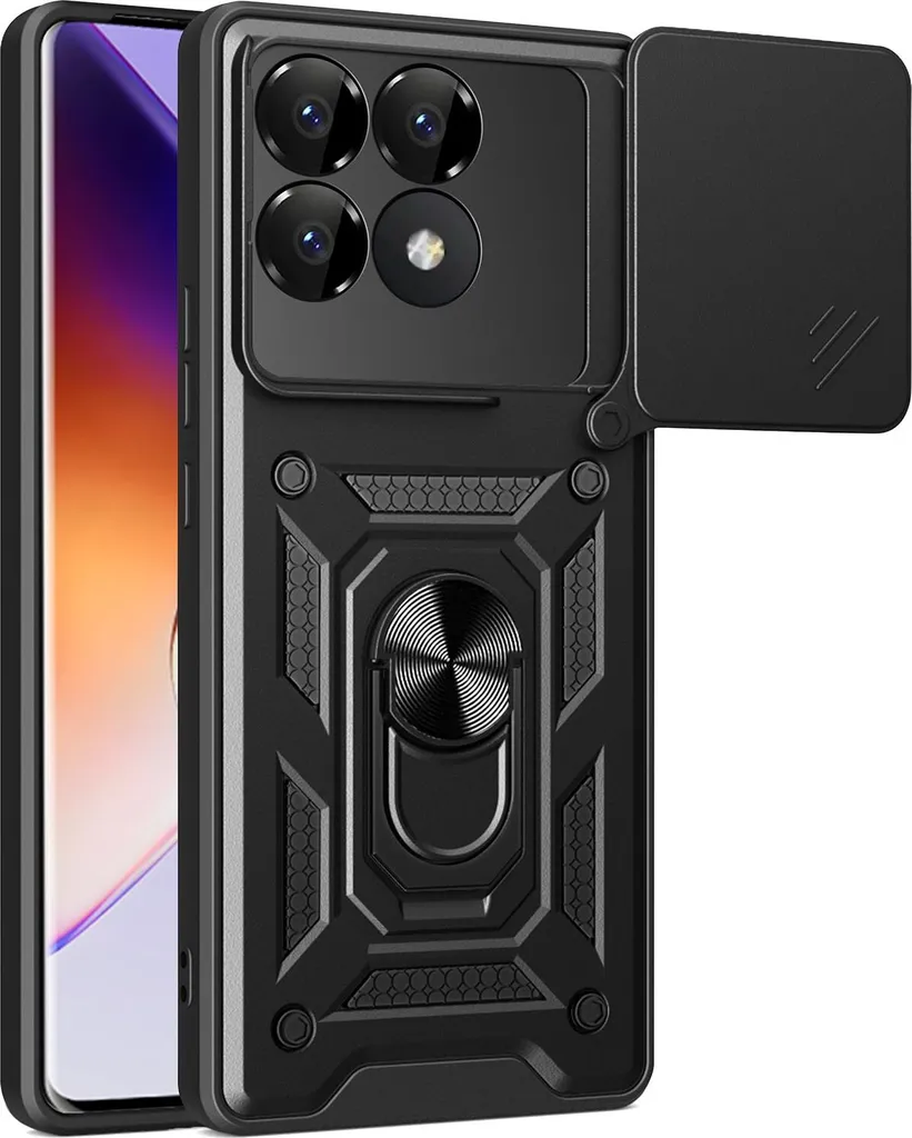 Glitter Cover Per Xiaomi Poco F6 Pro 5G, Custodia In TPU Trasparente Con Cornice Placcata E Adesivi Glitterati Rimovibili, Antiurto Nera - 6