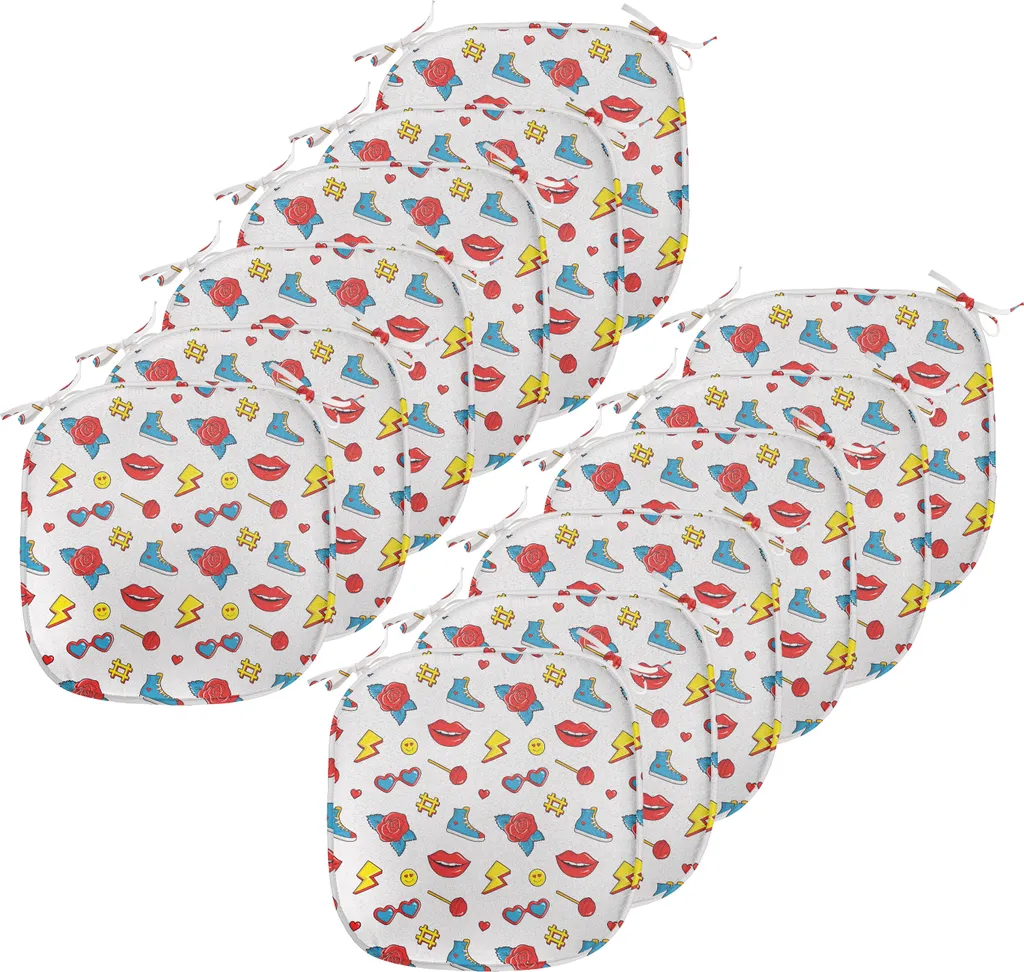 Stock 12 Cuscini Sedie 40x40 Professionali Impermeabili Emoji Pop Art