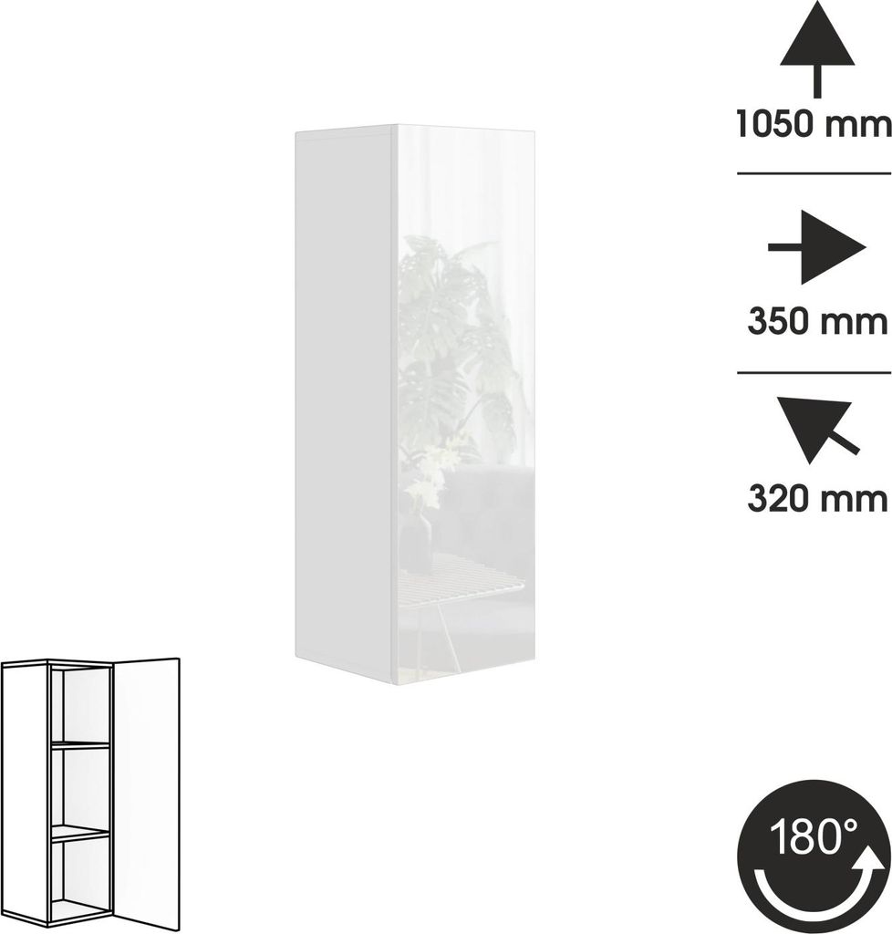 Závěsná skříňka ANTOFALLA typ 3, bílá/bílý lesk Obrázek produktu 